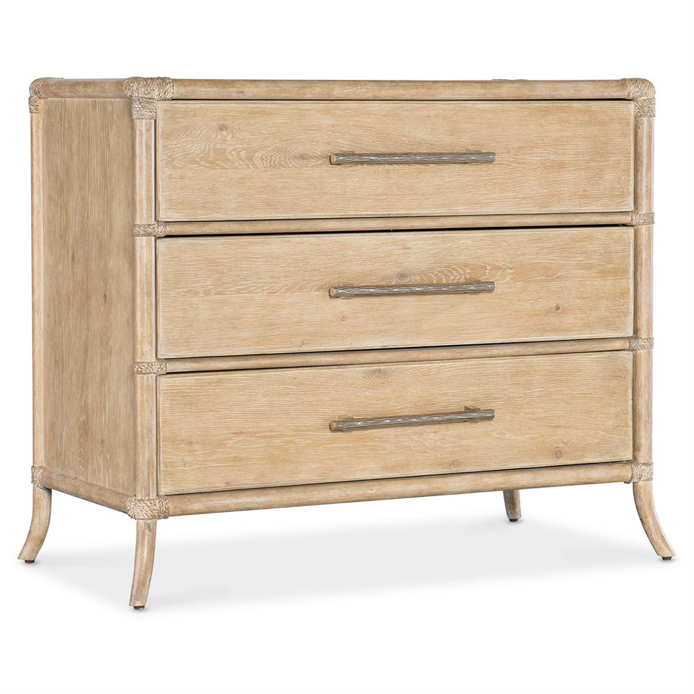 Nigel Coastal Beach Light Brown Bamboo Bachelor Chest|
