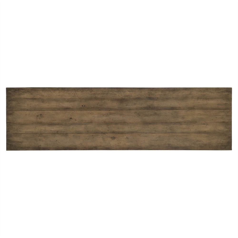 Rumi Updated Traditional Dark Brown Pecan Wood Triple Dresser|