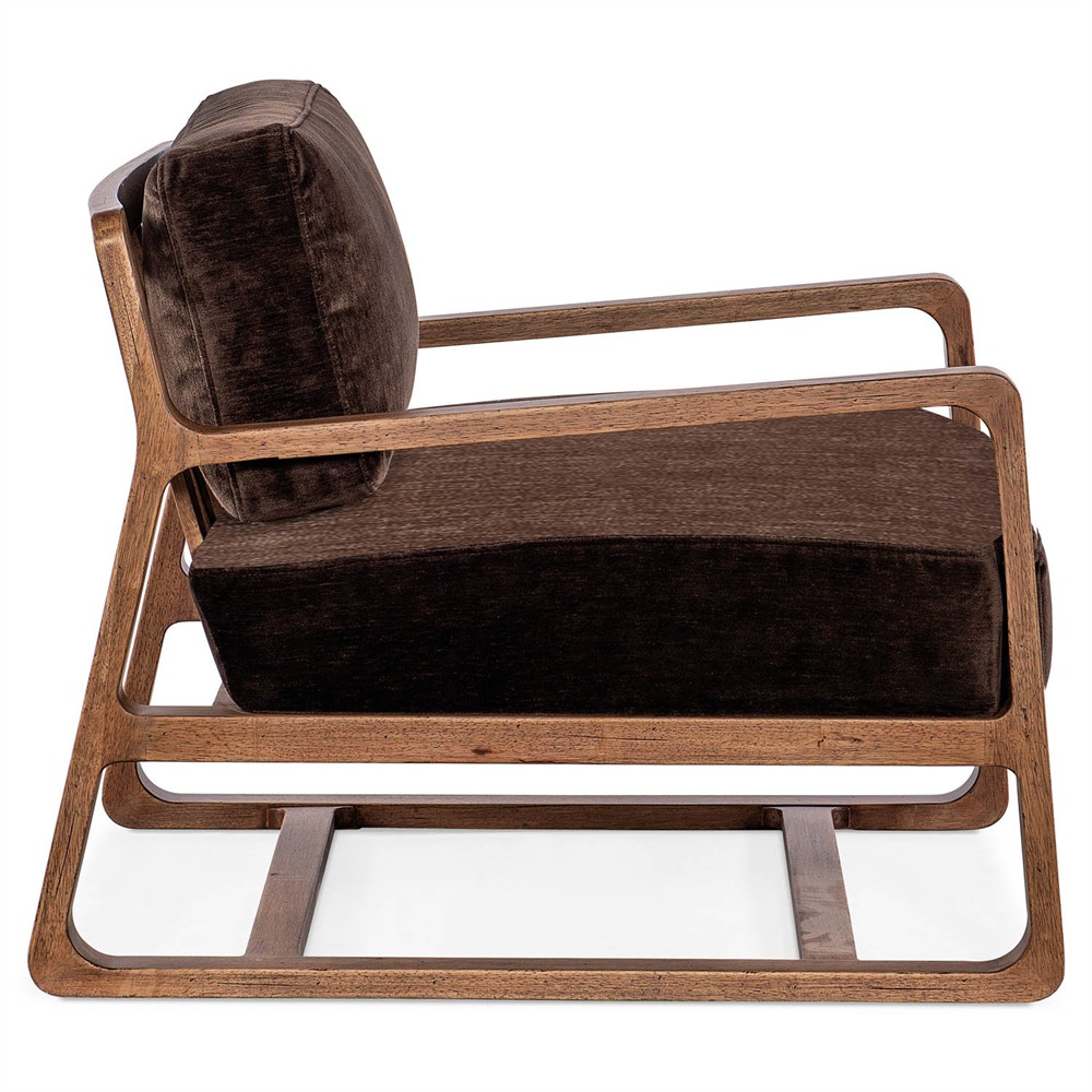 Miranda Modern Classic Brown Velvet Arm Chair|