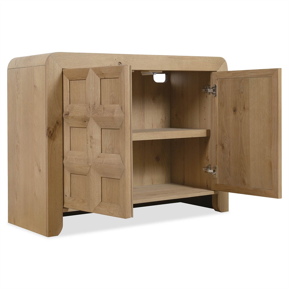 Kara Coastal Beach Brown Oak Media Cabinet - 42"|