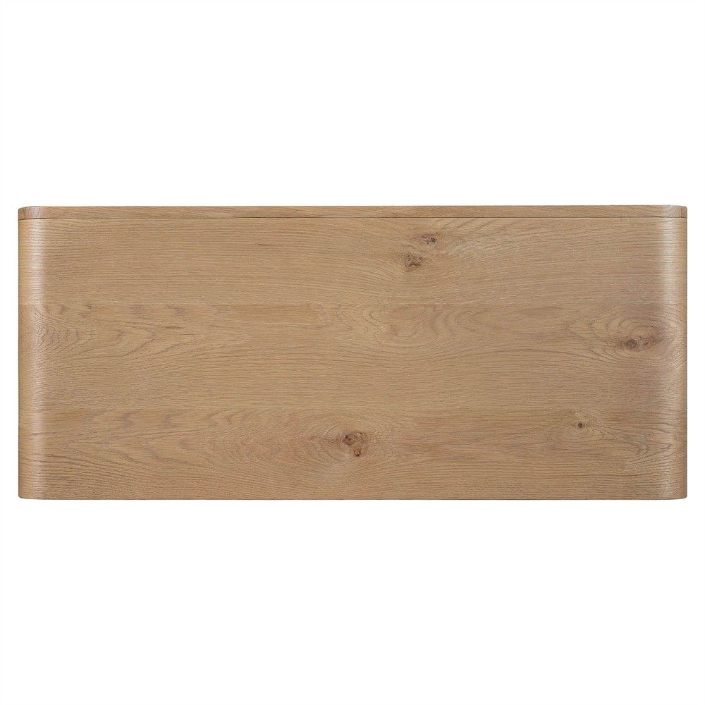 Kara Coastal Beach Brown Oak Media Cabinet - 42"|