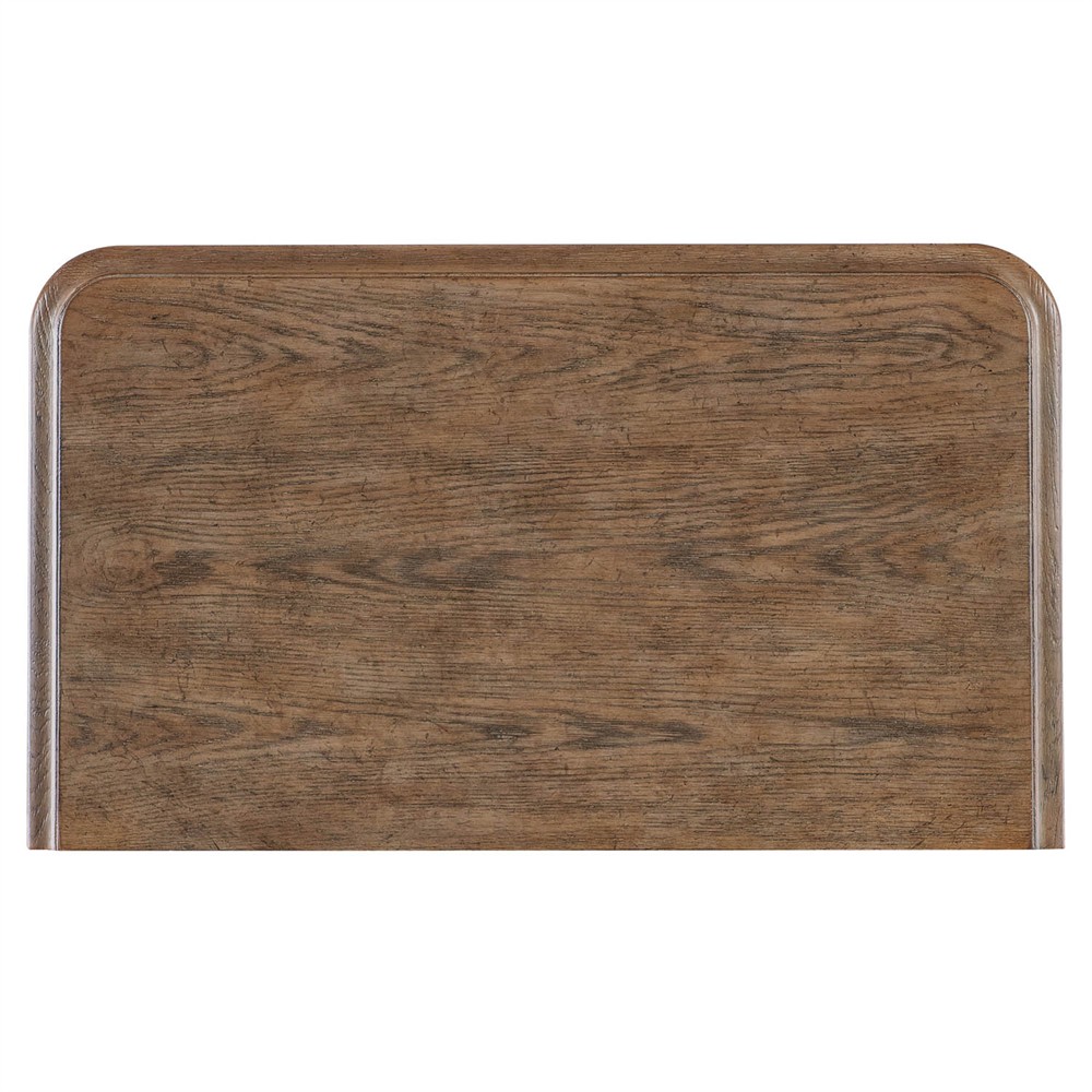 Asher French Country Black Oak Wide Nightstand|