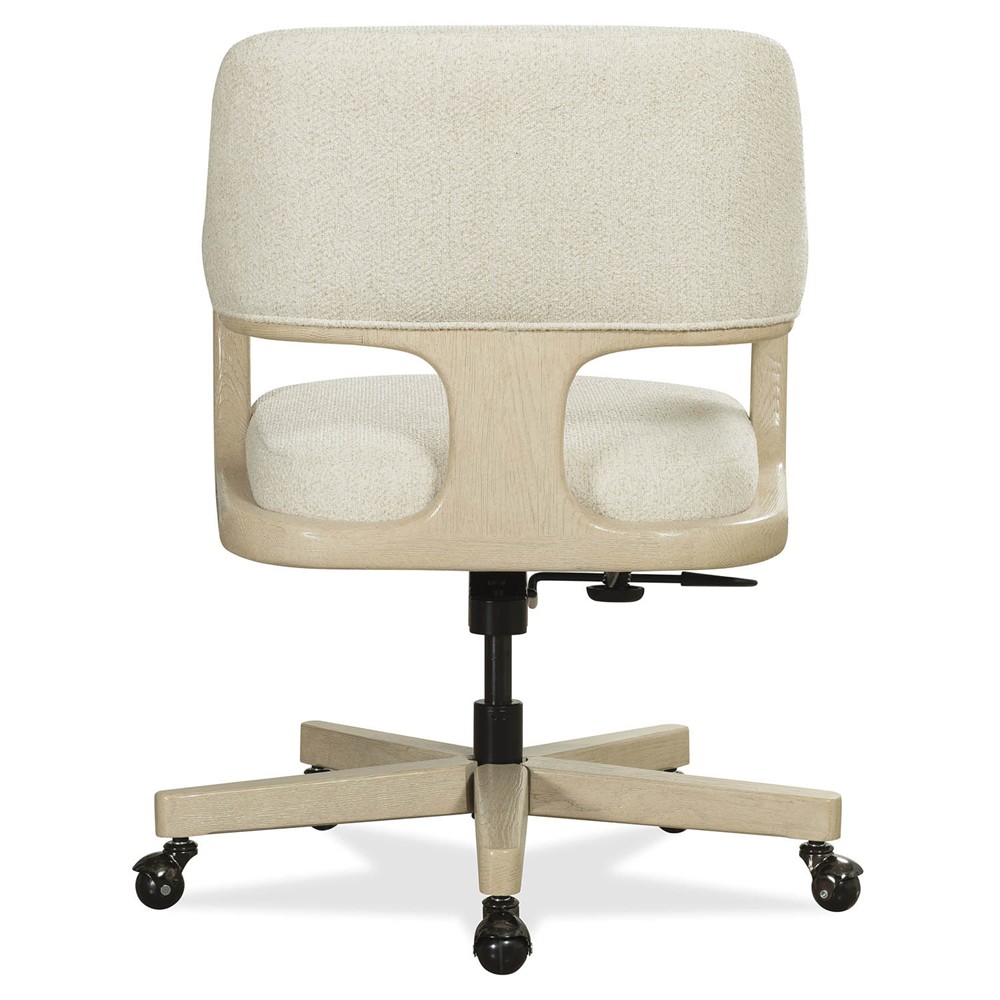 Brienne Modern Classic Cream Boucle Swivel Executive Office Chair|