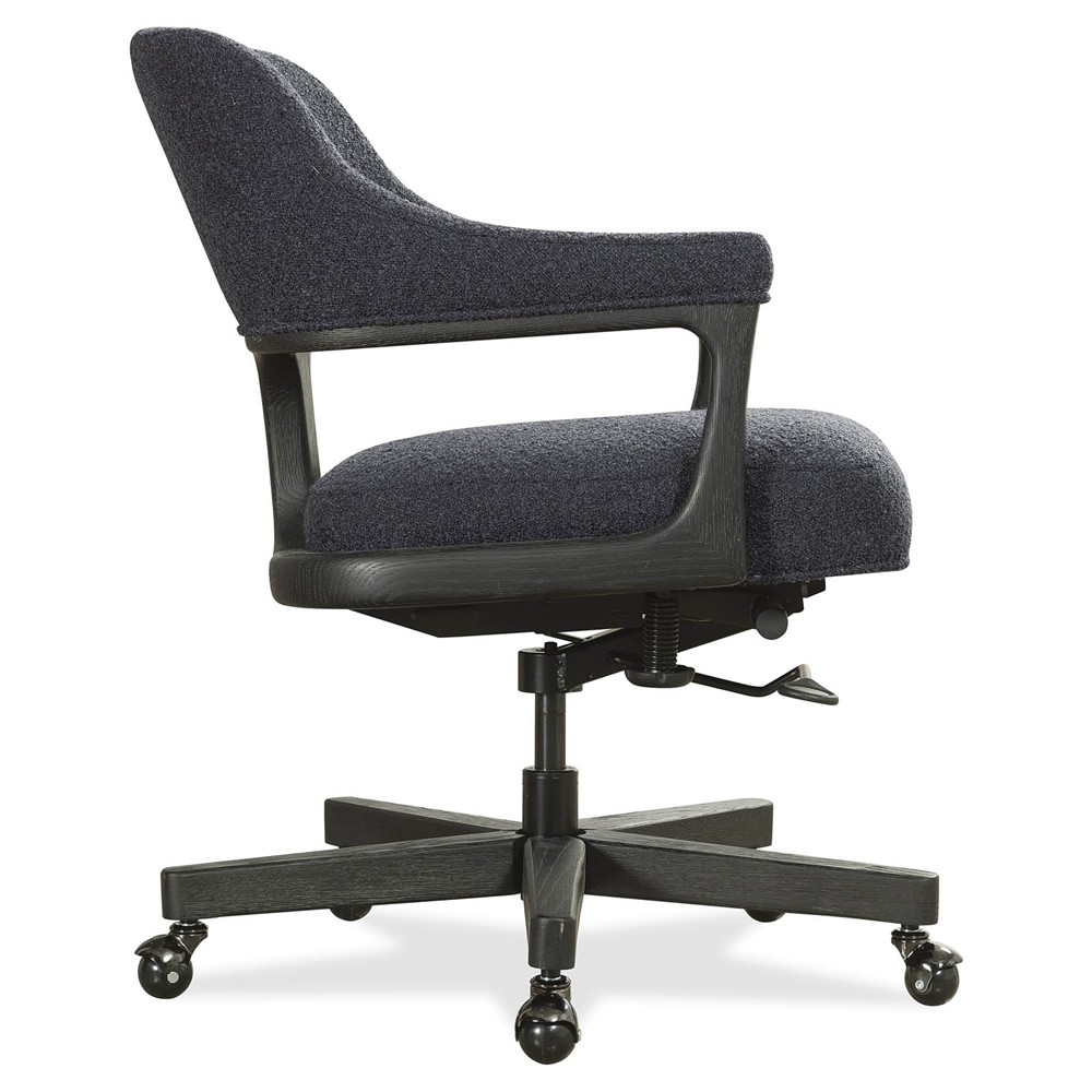 Brienne Modern Classic Black Boucle Swivel Executive Office Chair|