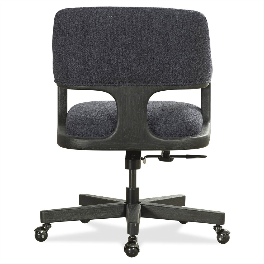 Brienne Modern Classic Black Boucle Swivel Executive Office Chair|