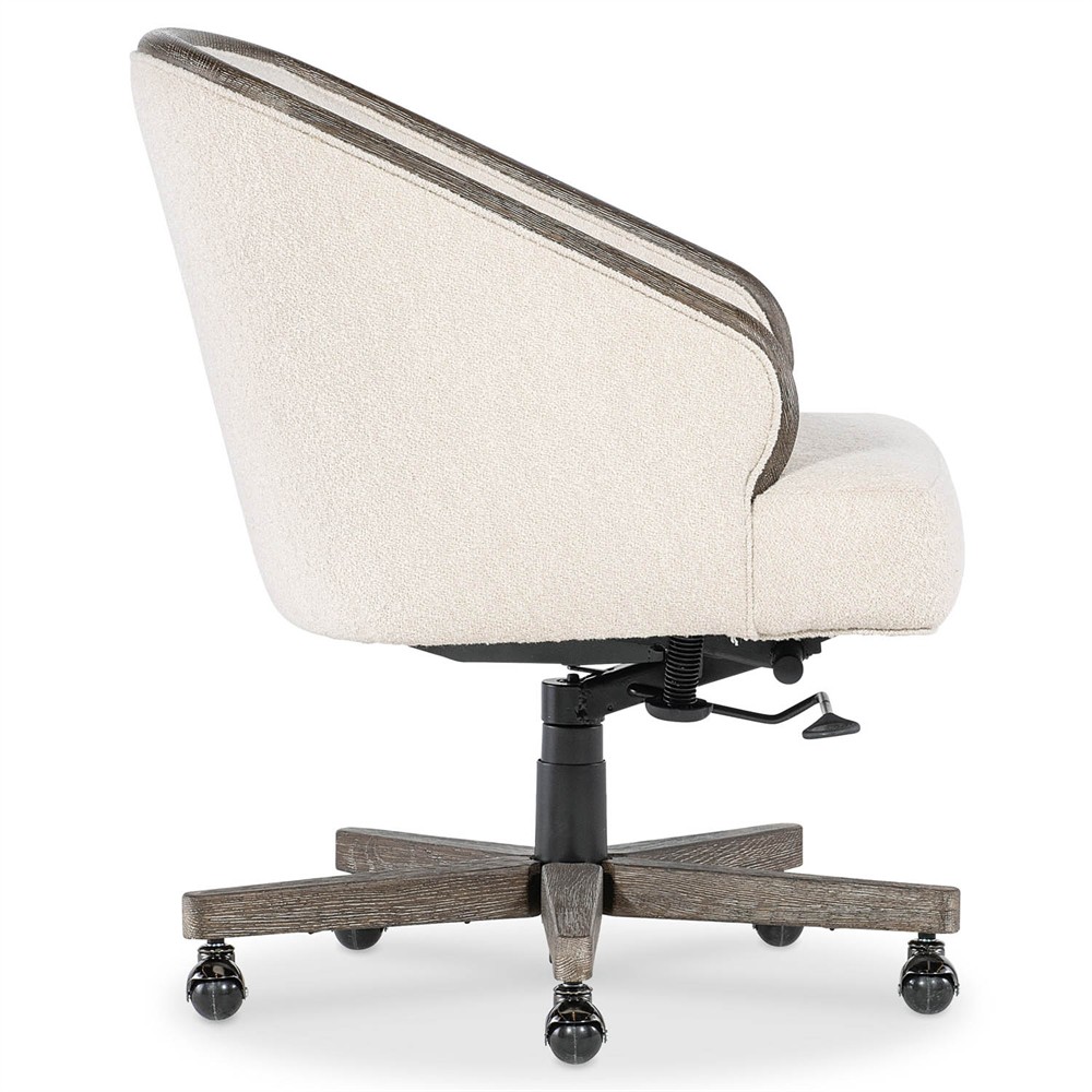 Levitt Modern Classic Cream Boucle Swivel Executive Office Chair|