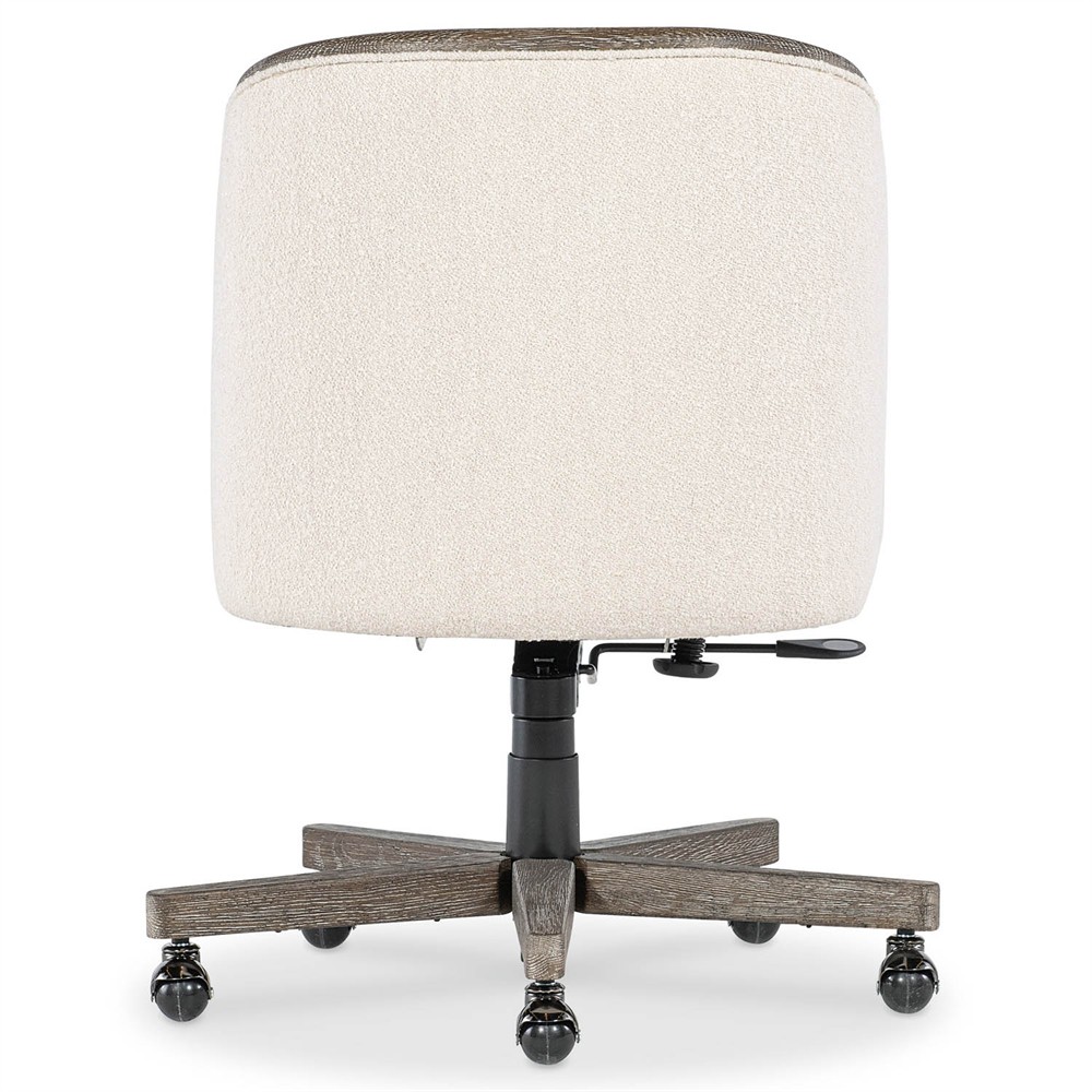 Levitt Modern Classic Cream Boucle Swivel Executive Office Chair|
