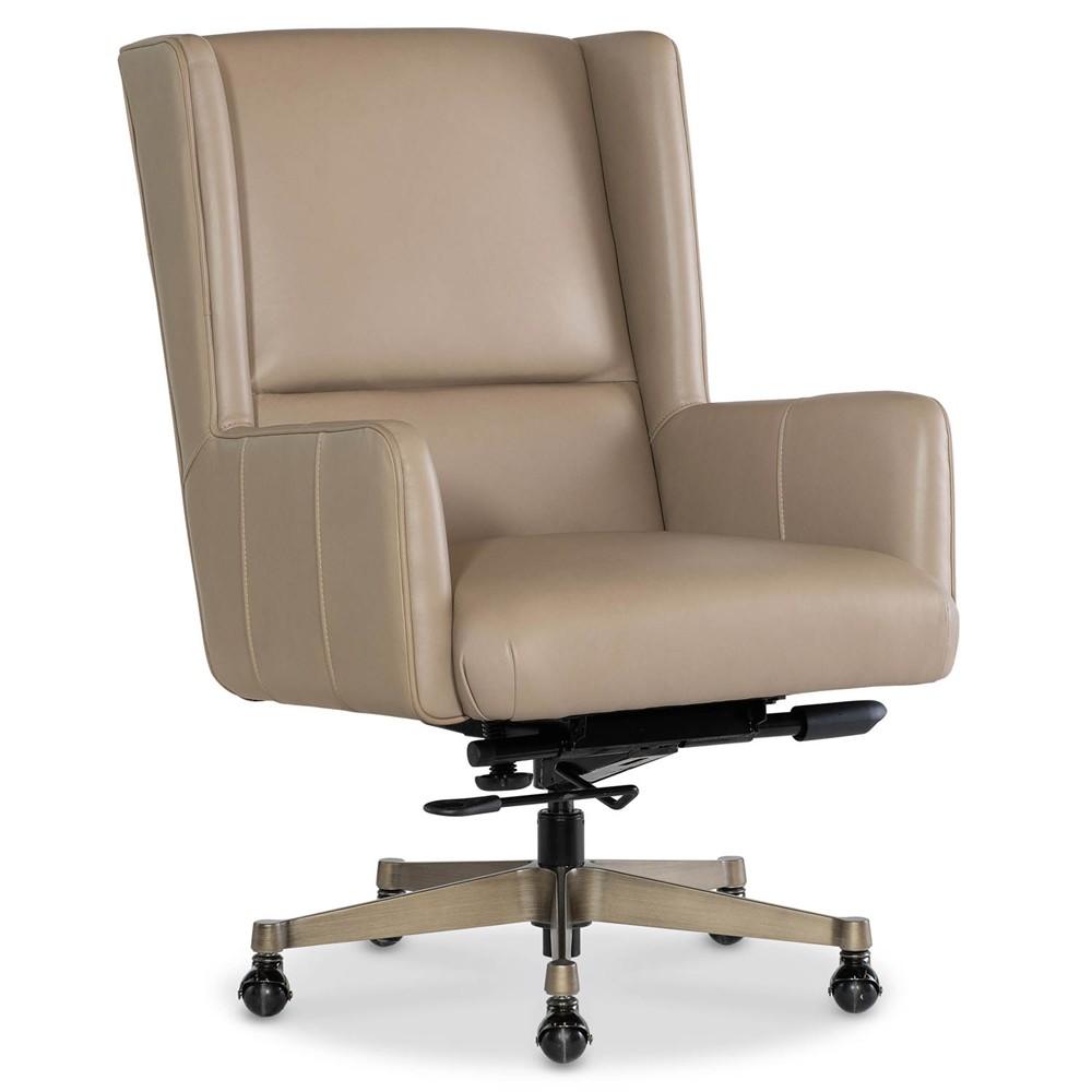 Priscilla Modern Classic Beige Leather Swivel Executive Office Chair|