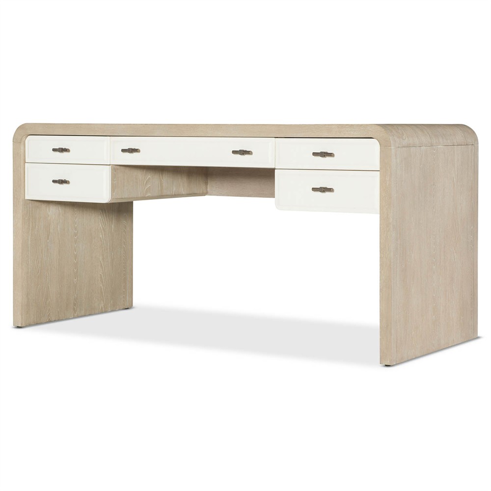 Soren Modern Classic Light Brown Elm Wood Writing Office Desk|