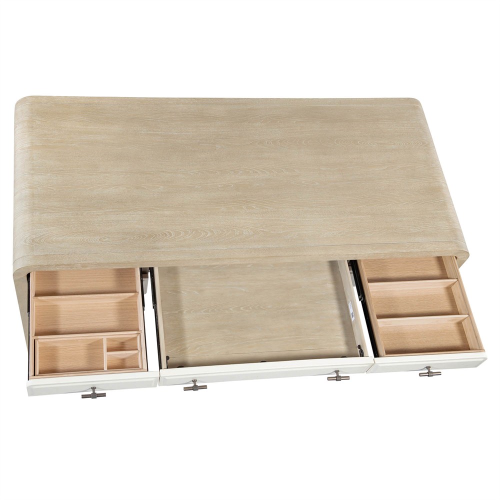 Soren Modern Classic Light Brown Elm Wood Writing Office Desk|