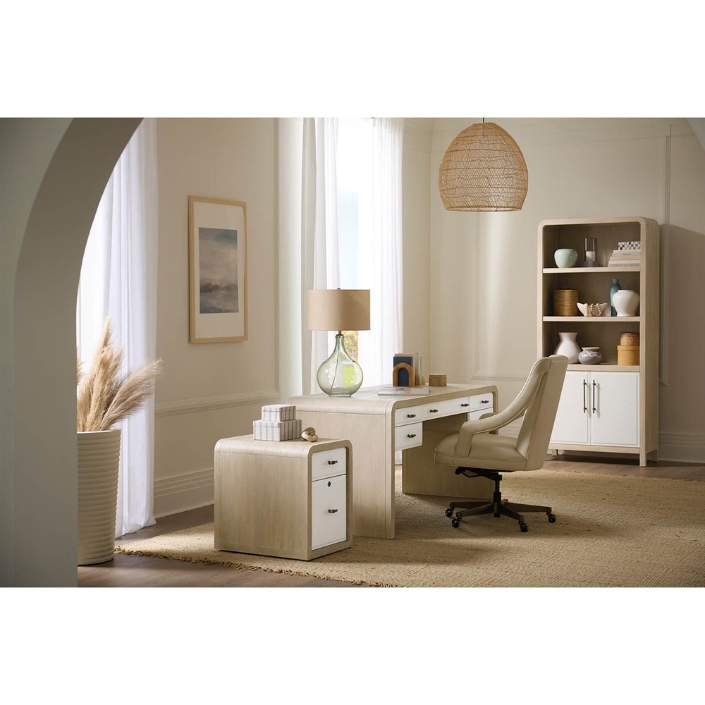 Soren Modern Classic Light Brown Elm Wood Writing Office Desk|