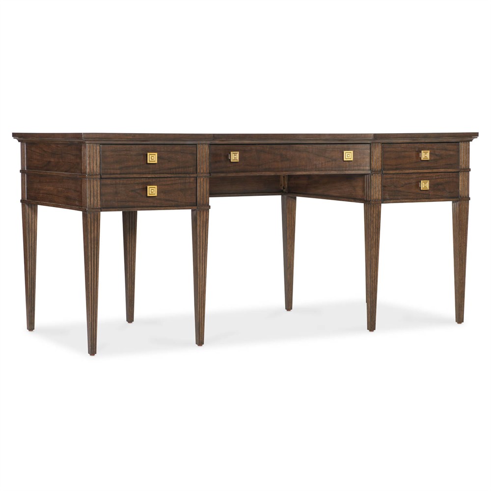 Emrys Updated Traditional Dark Brown Walnut Wood Writing Office Desk|