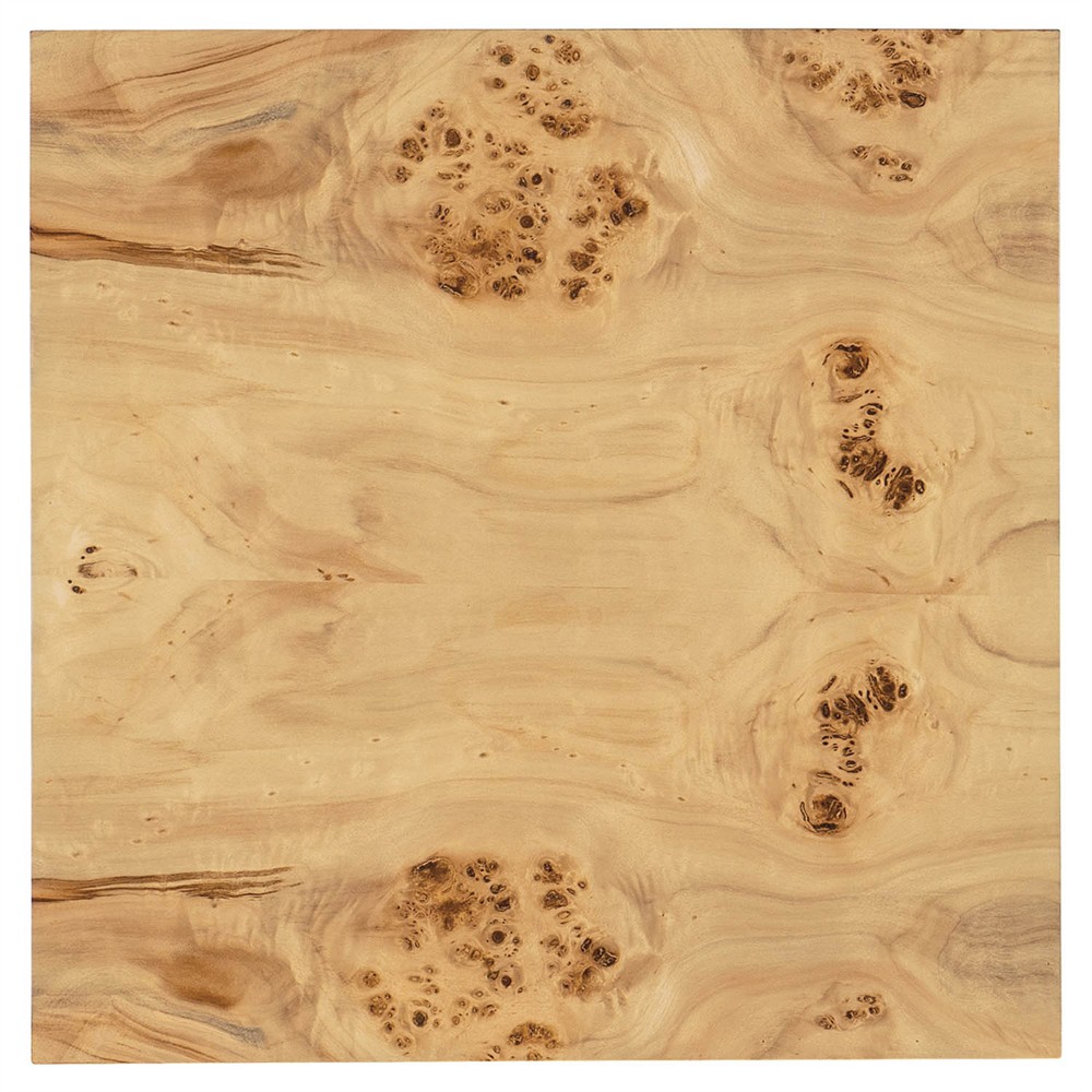 Aurore Modern Classic Brown Burl Wood Square Block Side Table|