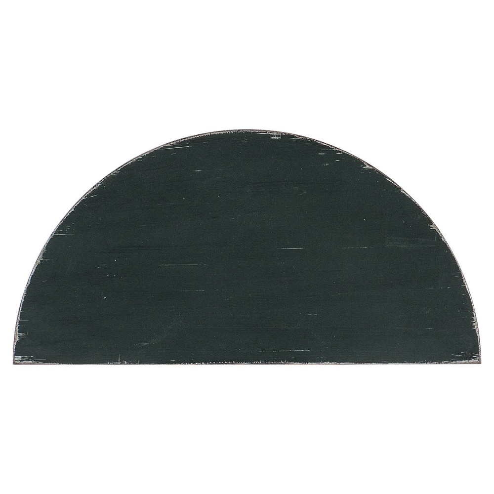 Stella Updated Traditional Dark Green Maple Wood Demilune Accent Table|