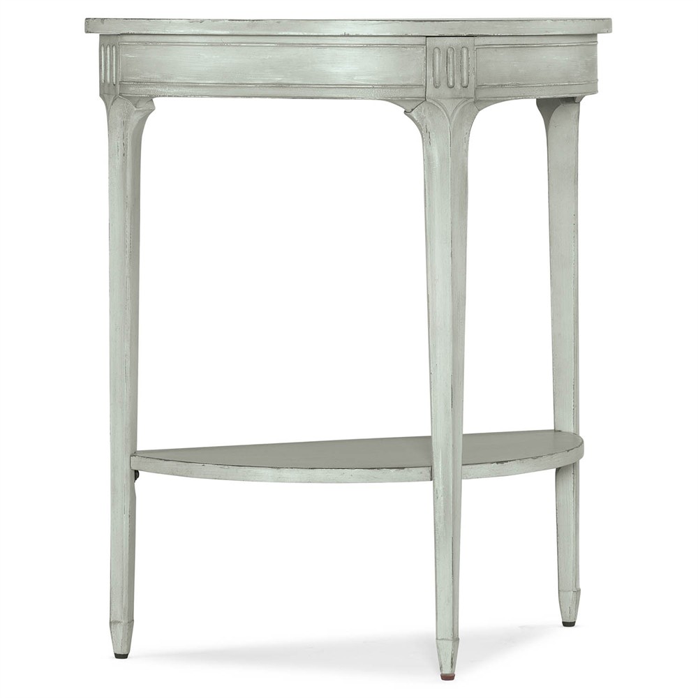 Stella Updated Traditional Light Blue Maple Wood Demilune Accent Table|