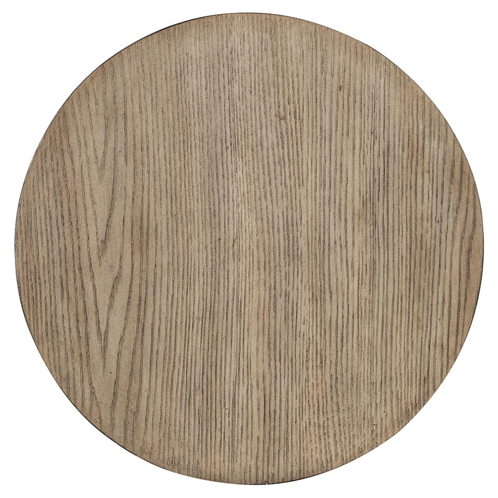 Tara Coastal Beach Light Brown Wood Woven Rope Round Accent Table|