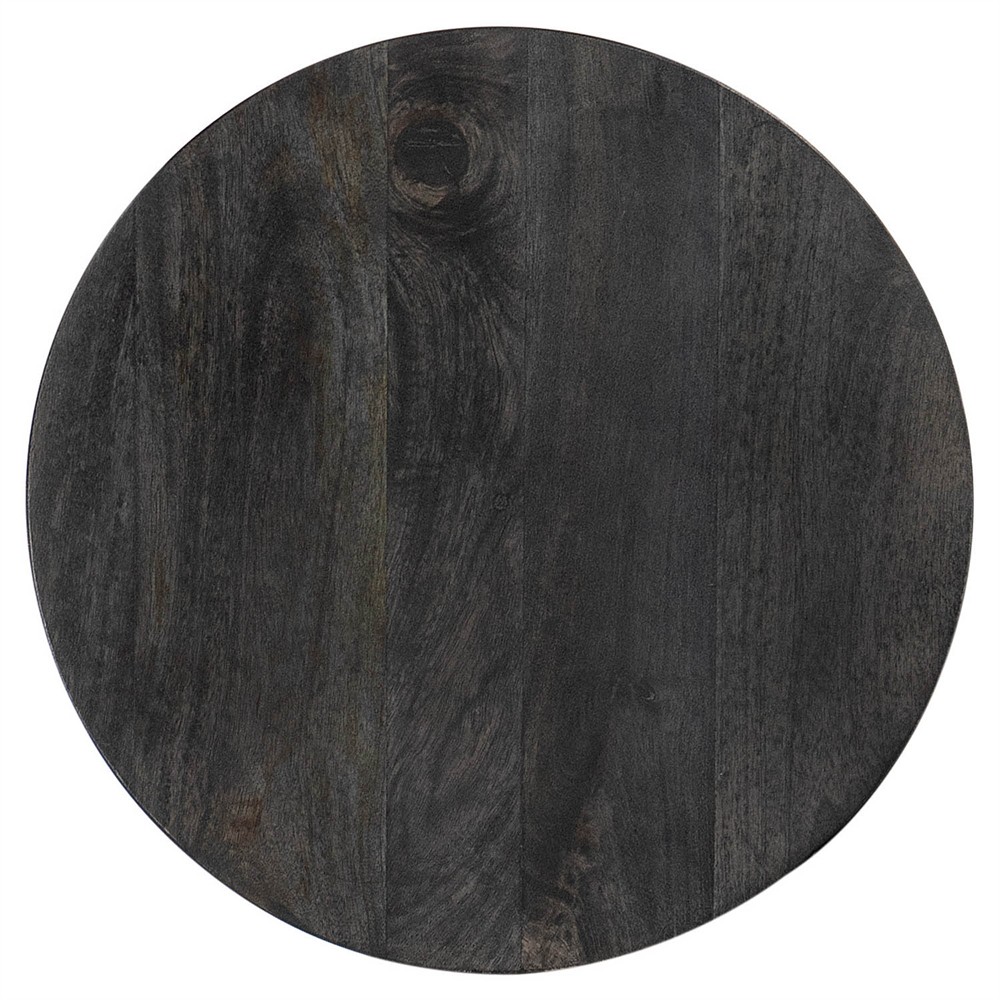 Tidus Modern Classic Black Wood Claw Foot Round Side Table|