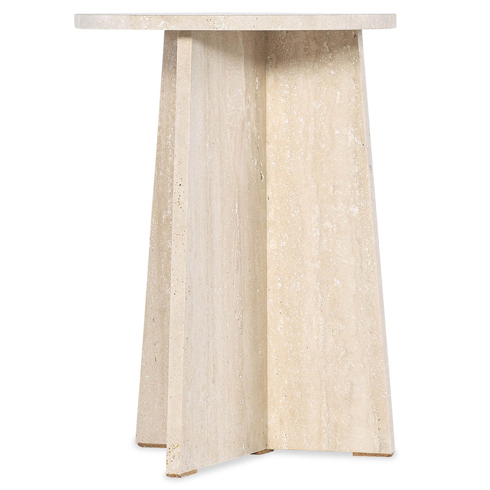 Theo Modern Classic Cream Travertine Round Spot Table|