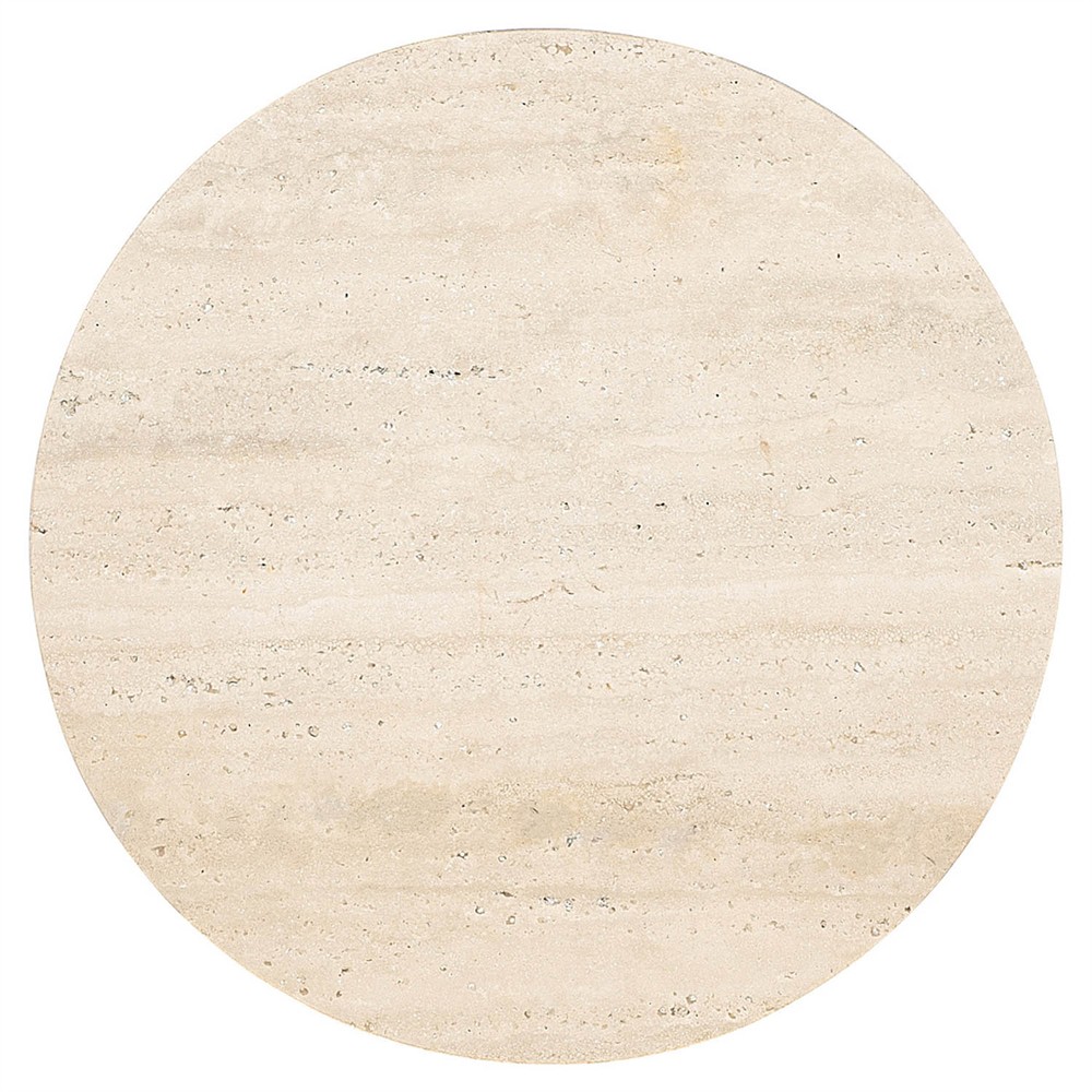 Theo Modern Classic Cream Travertine Round Spot Table|