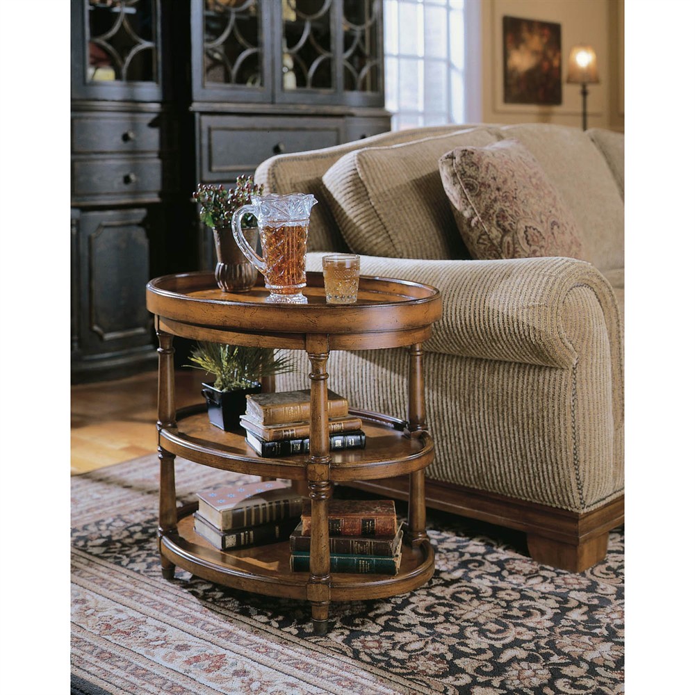 Mercer Updated Traditional Brown Mappa Burl Oval Side Table|