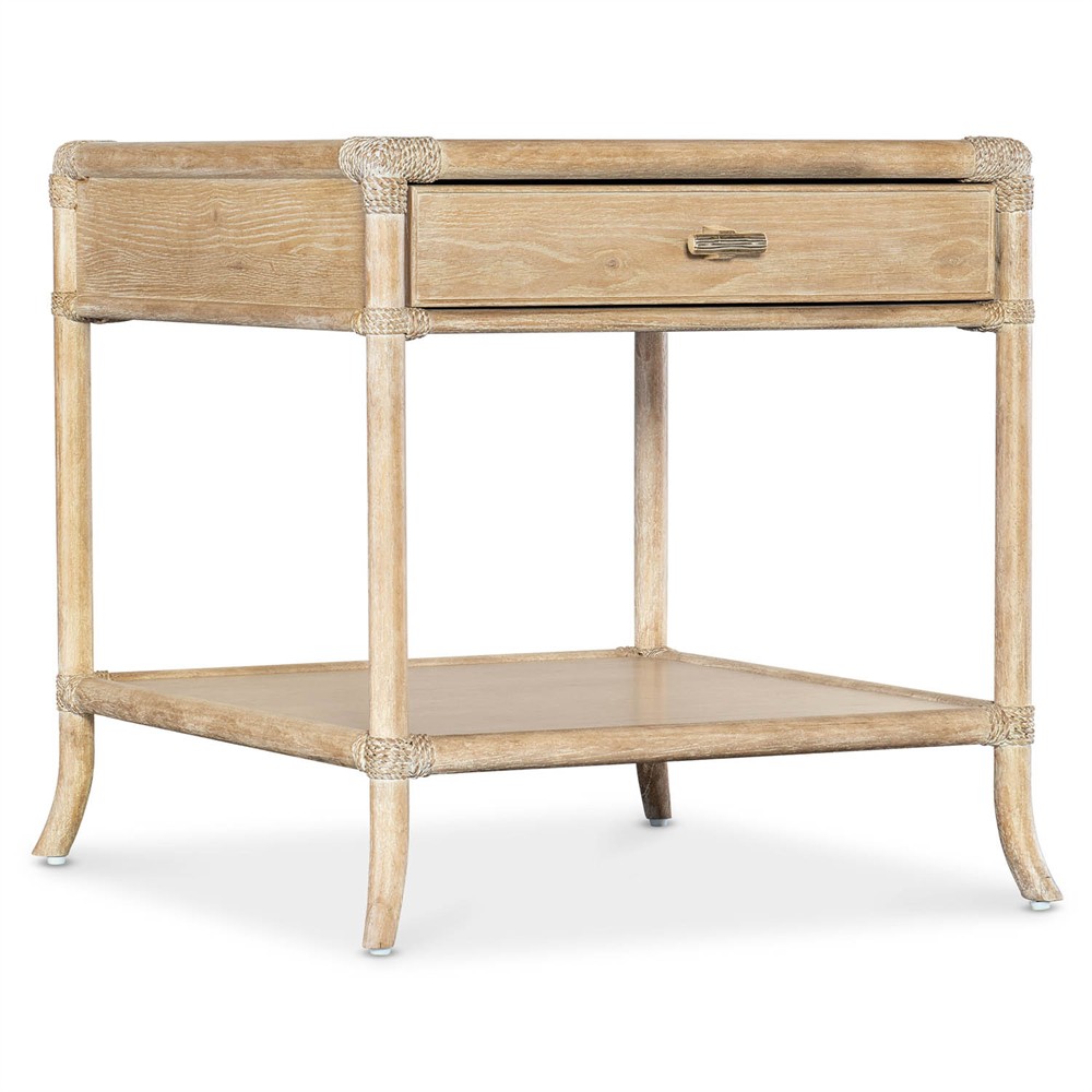 Nigel Coastal Beach Light Oak Rectangular End Table|