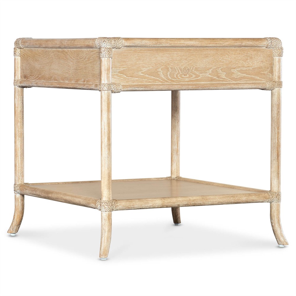 Nigel Coastal Beach Light Oak Rectangular End Table|