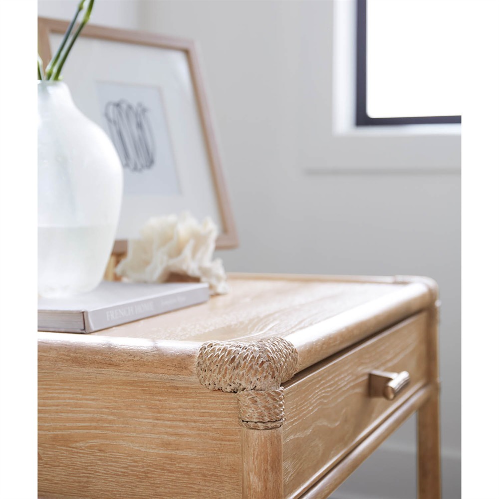 Nigel Coastal Beach Light Oak Rectangular End Table|