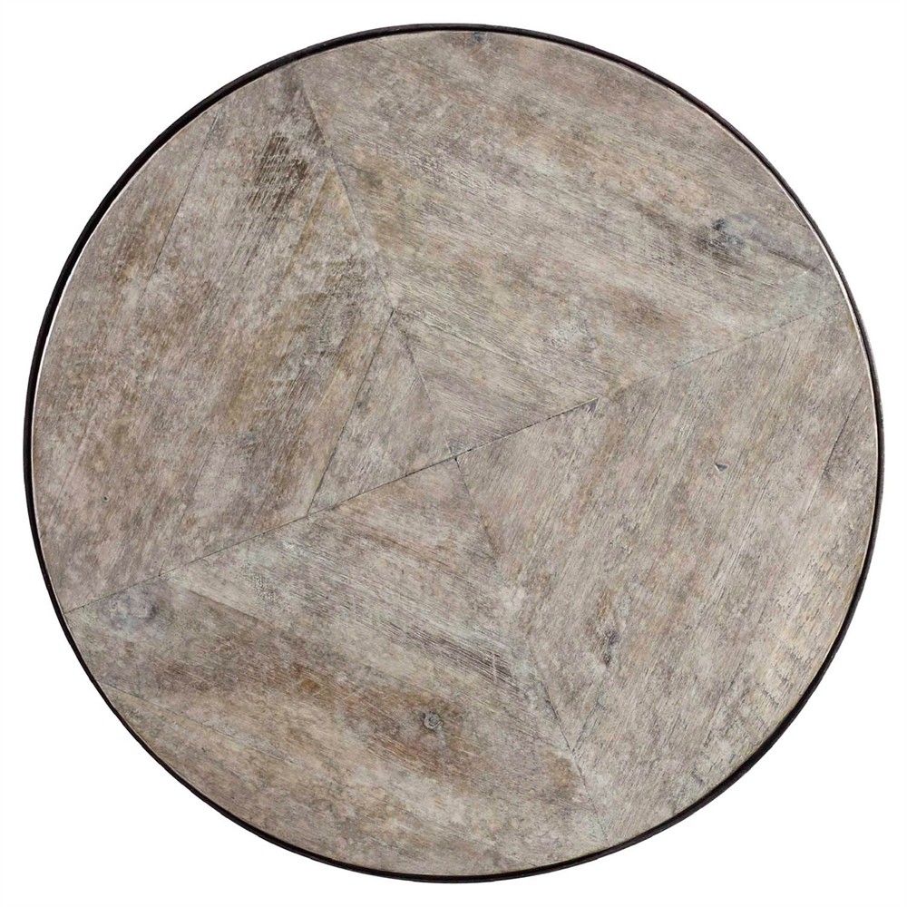 Lucienne Updated Traditional Natural Acacia Wood Bronze Nesting Tables|