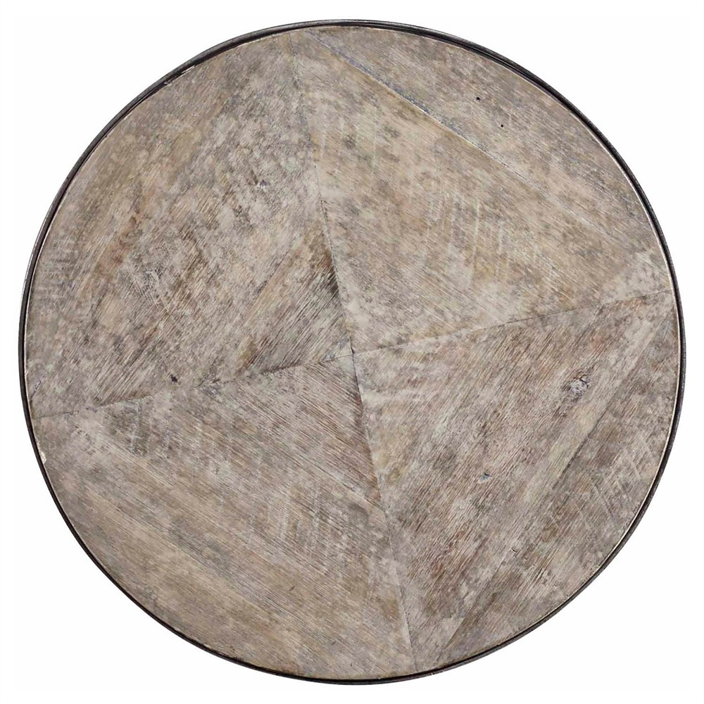 Lucienne Updated Traditional Natural Acacia Wood Bronze Nesting Tables|