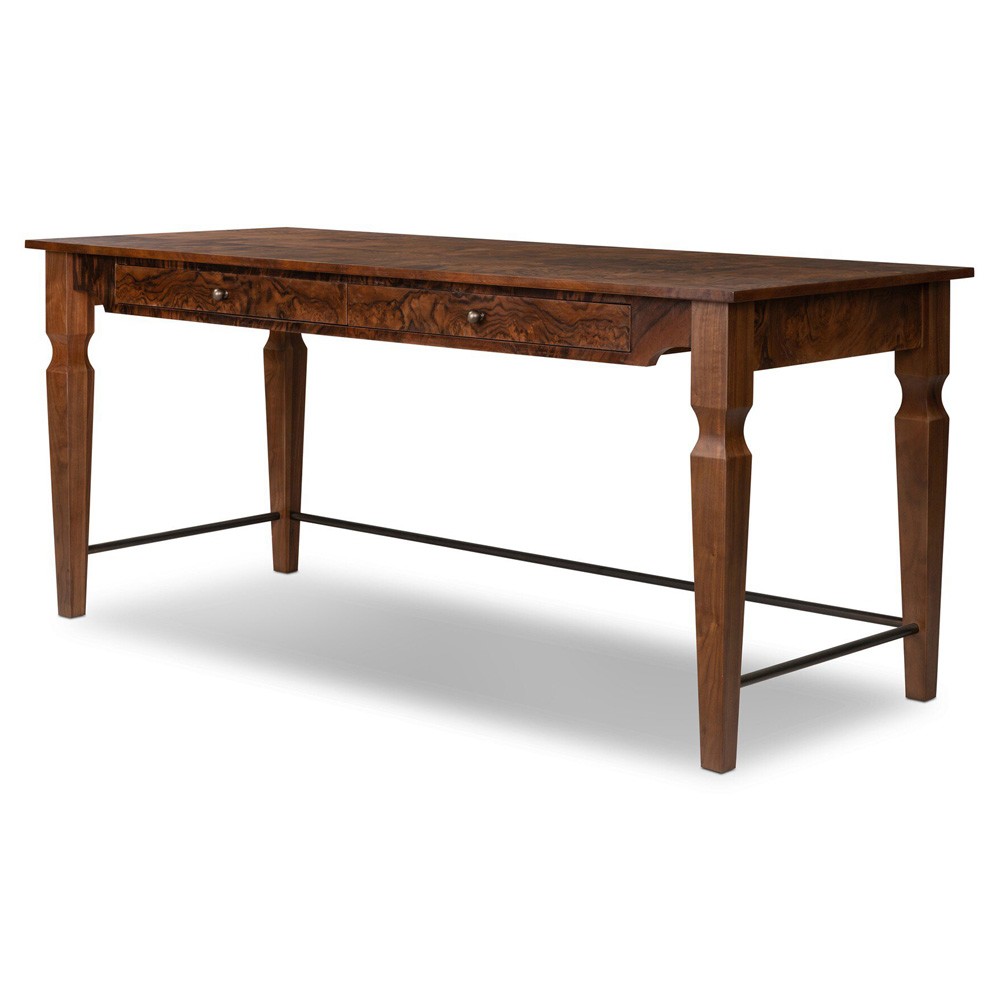 Galvin Brown Walnut Burl Desk|