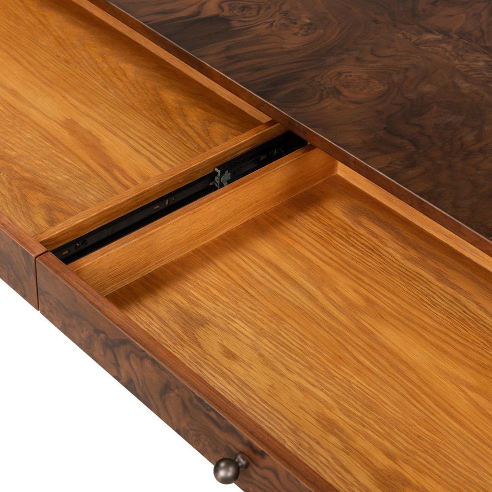 Galvin Brown Walnut Burl Desk|