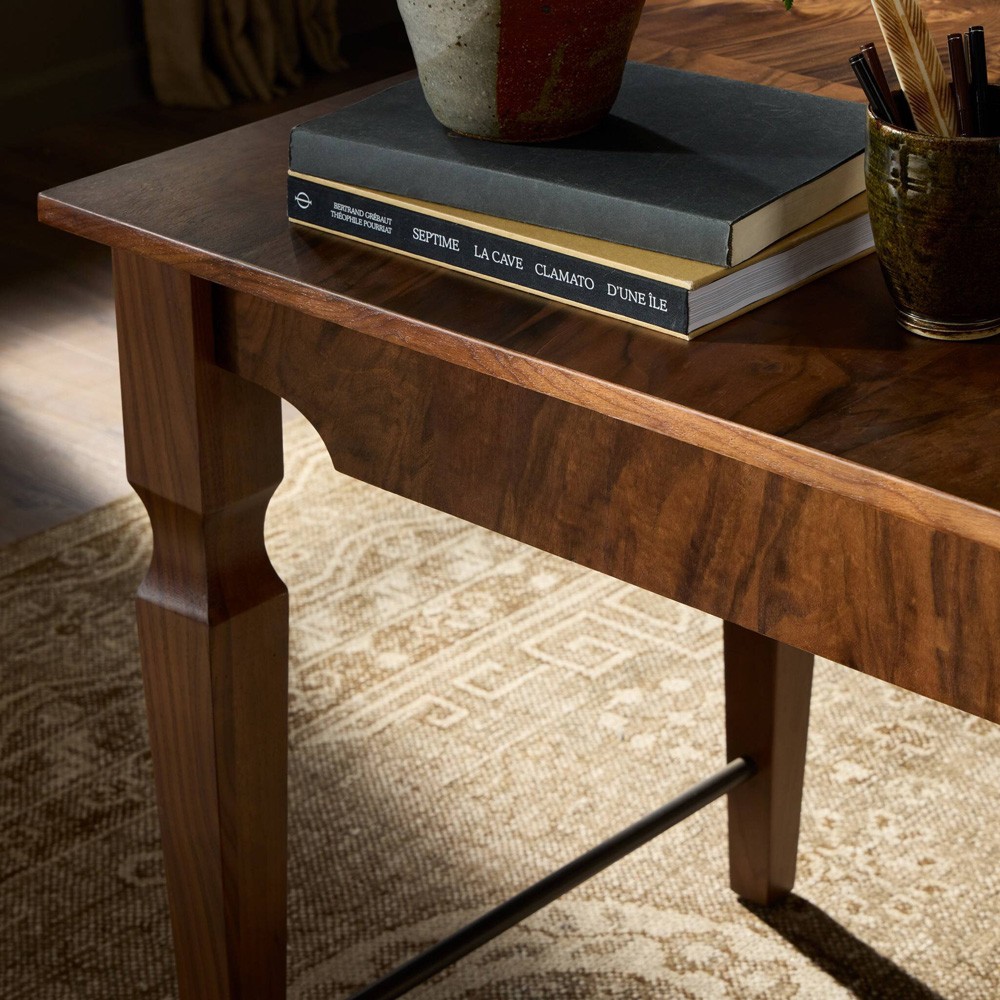 Galvin Brown Walnut Burl Desk|