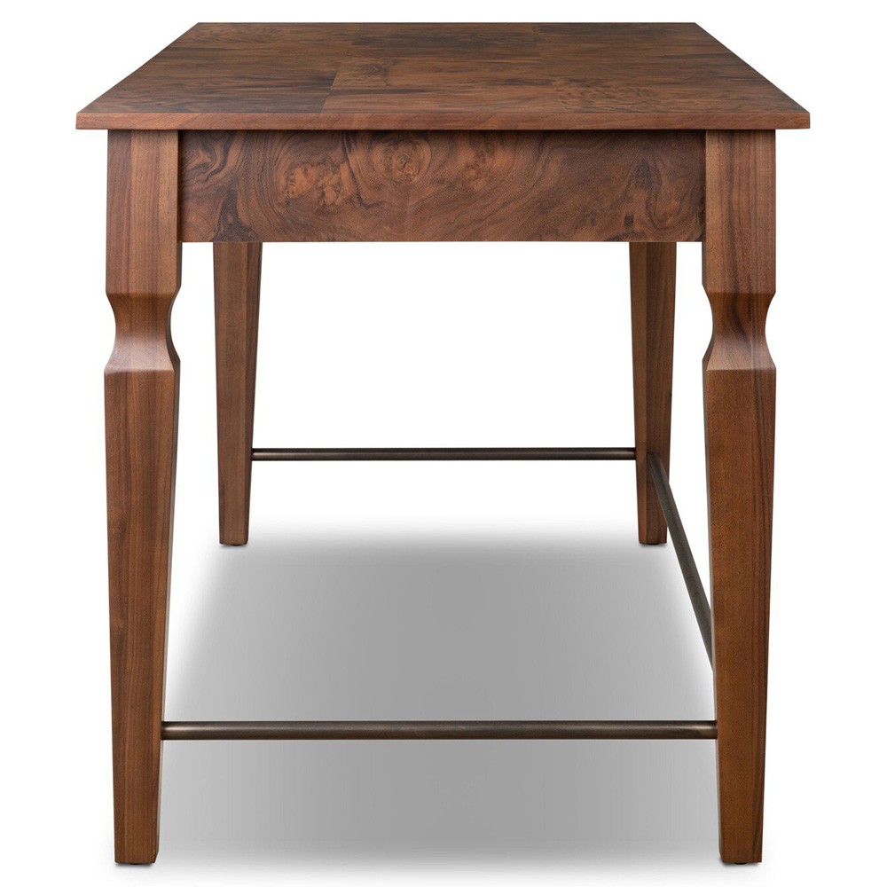 Galvin Brown Walnut Burl Desk|