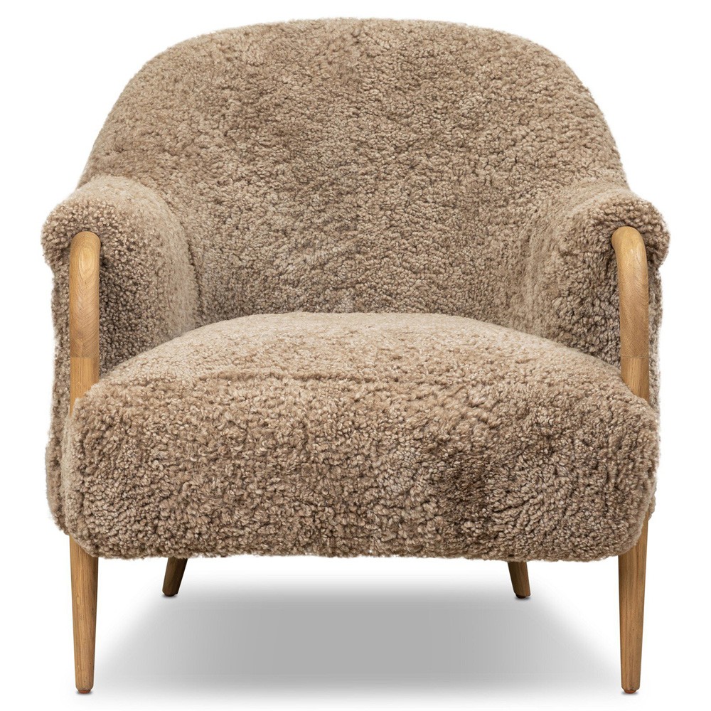 Webber Taupe Shearling Arm Chair|