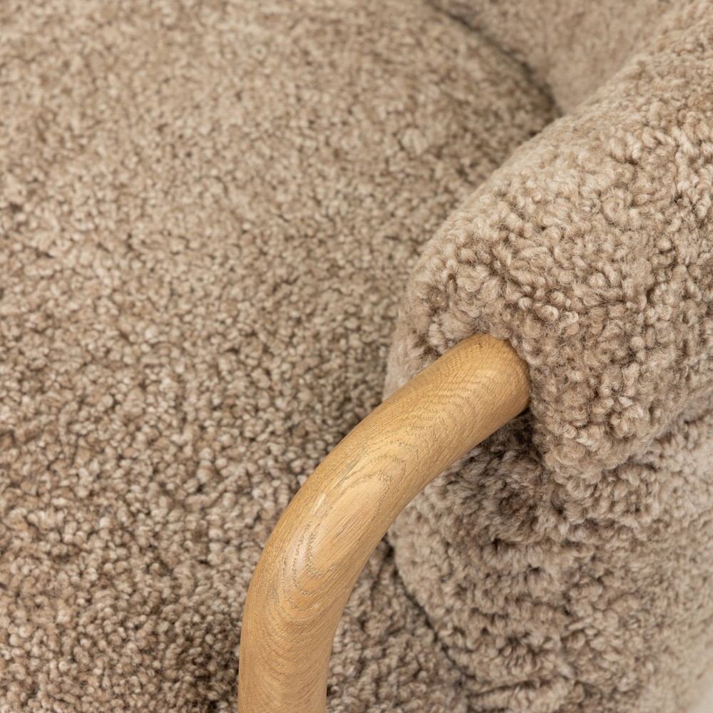Webber Taupe Shearling Arm Chair|