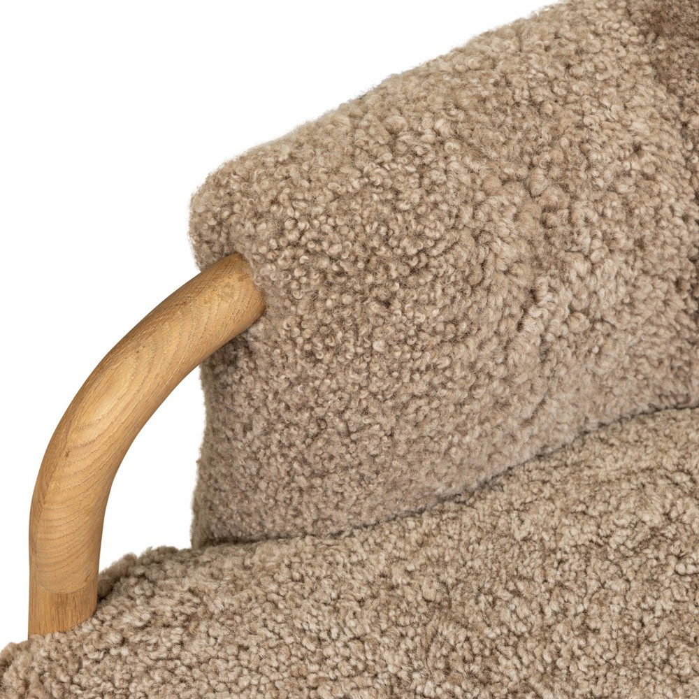 Webber Taupe Shearling Arm Chair|