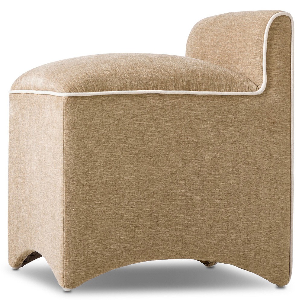 Allonia Modern Classic Beige Accent Stool|