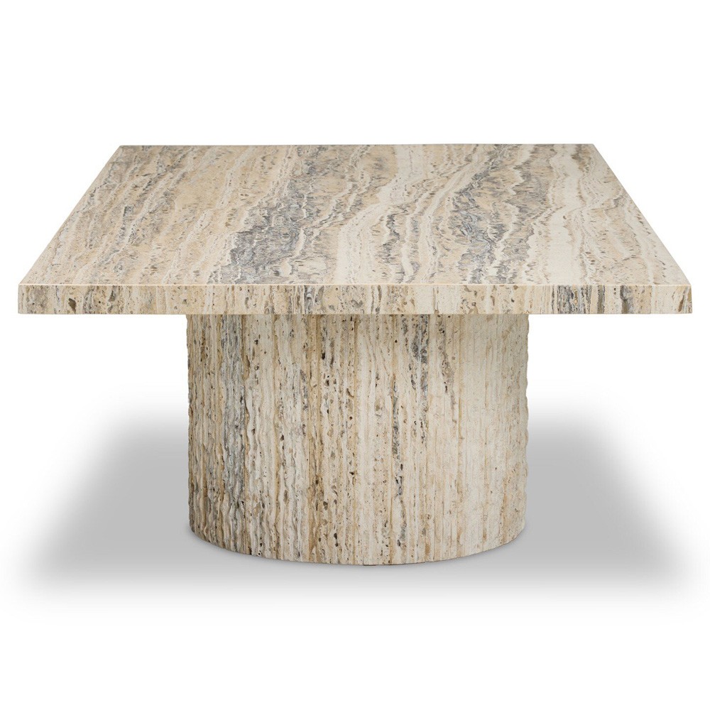 Angelo Modern Classic Beige Travertine Rectangular Coffee Table|