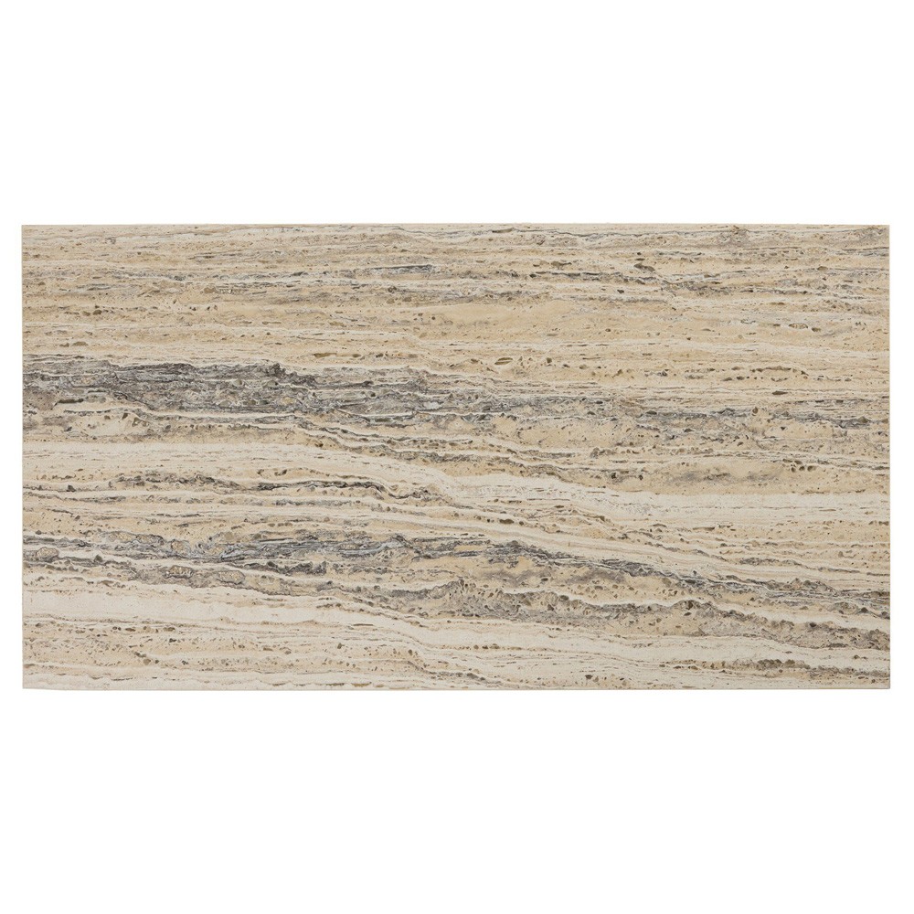 Angelo Modern Classic Beige Travertine Rectangular Coffee Table|