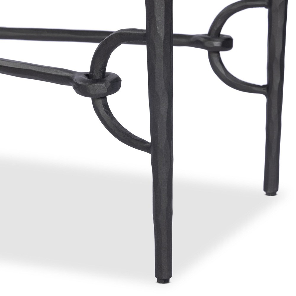 Ceasar French Country Black Iron Rectangular Console Table|