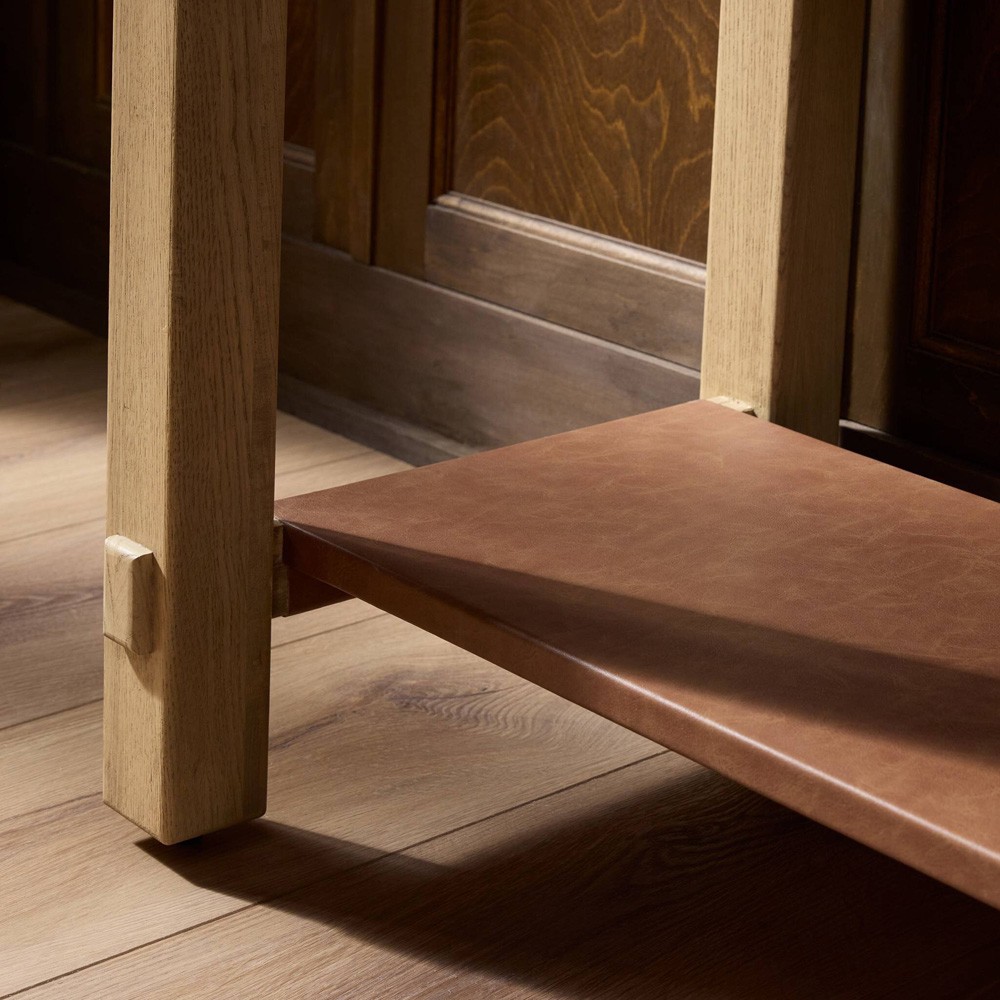 Blake Modern Classic Light Wash Wood Rectangular Console Table|