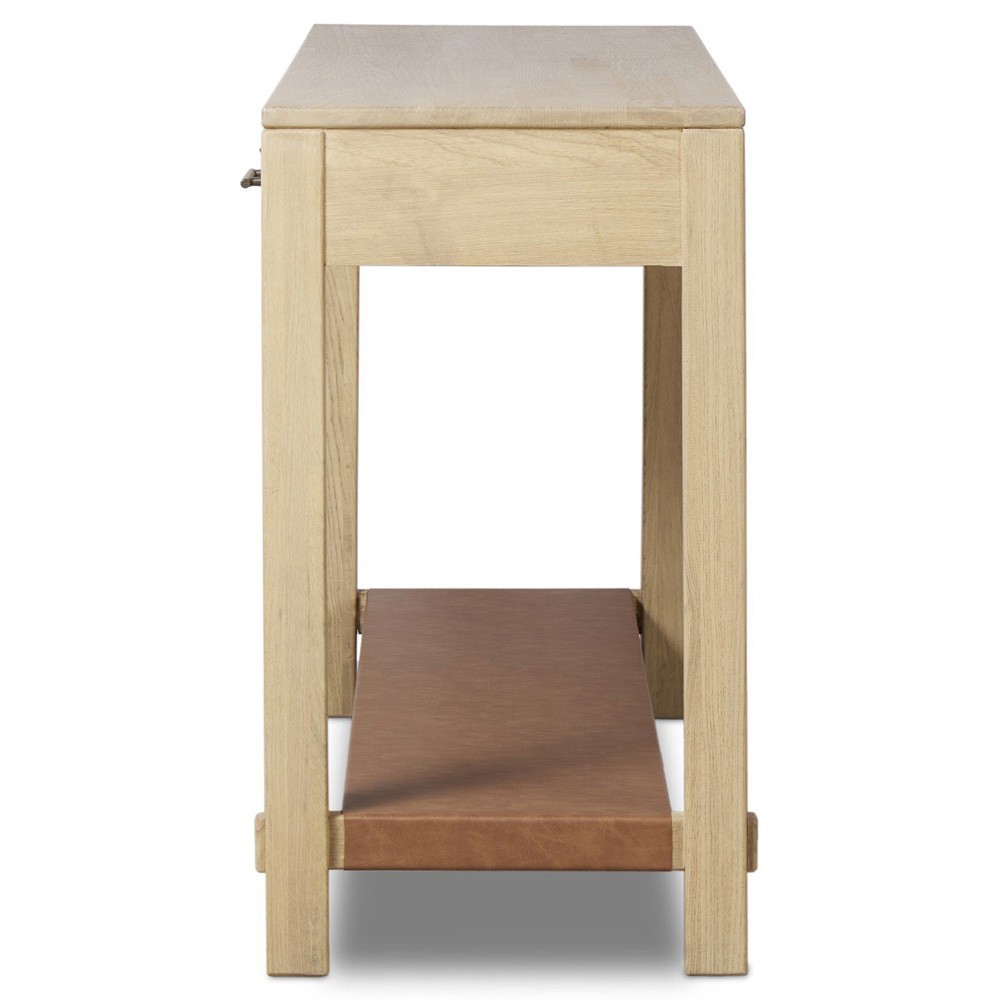 Blake Modern Classic Light Wash Wood Rectangular Console Table|