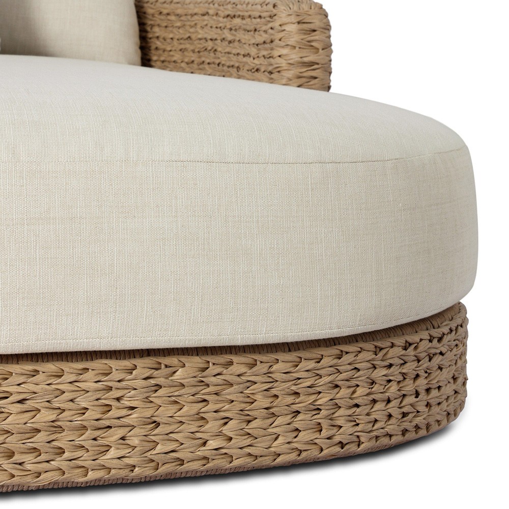 Caney Coastal Beach Brown Woven Outdoor Double Chaise Lounge|