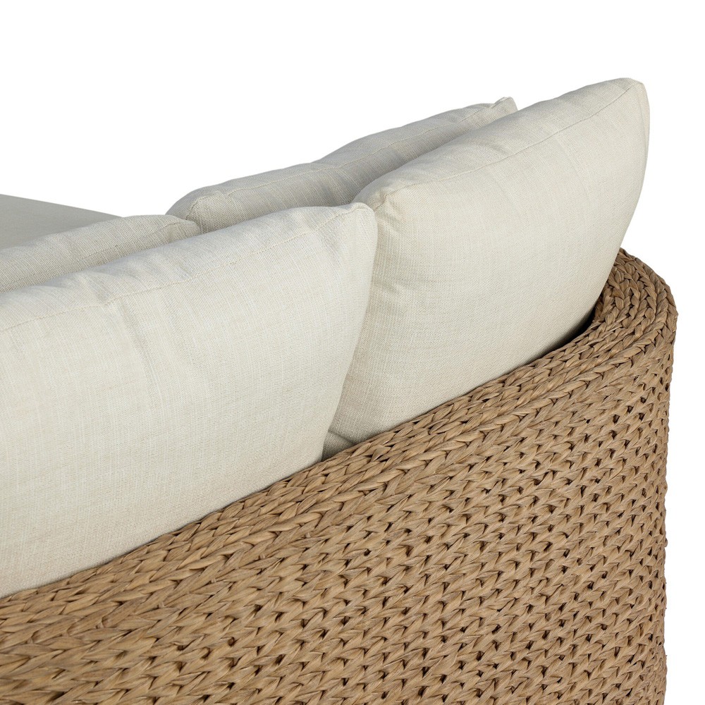Caney Coastal Beach Brown Woven Outdoor Double Chaise Lounge|