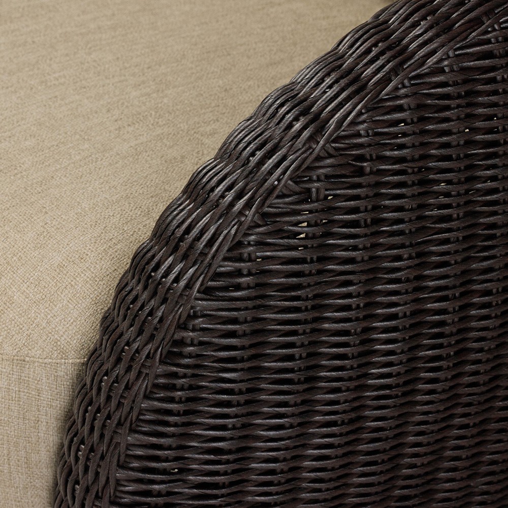 Cyra Coastal Beach Dark Brown Woven Outdoor Swivel Chair|