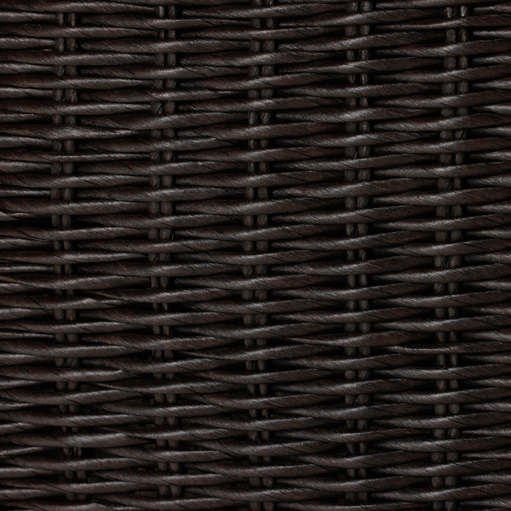 Cyra Coastal Beach Dark Brown Woven Outdoor Swivel Chair|