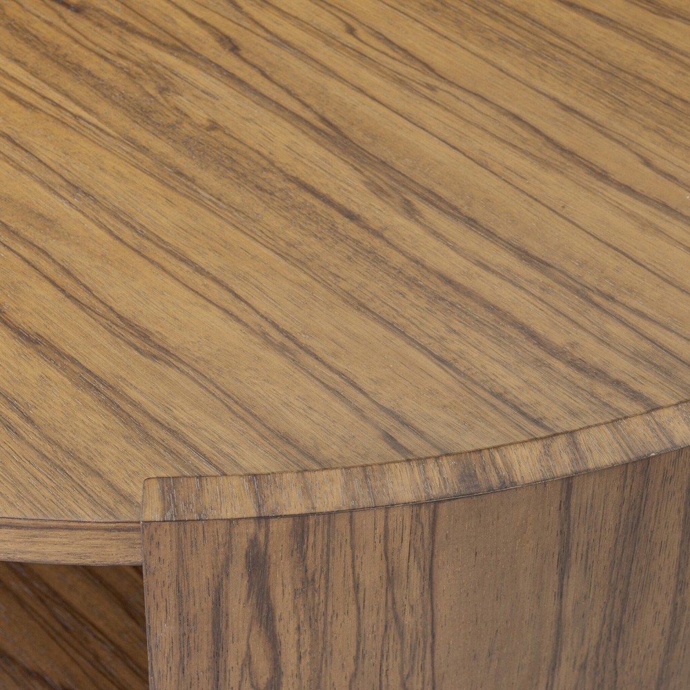 Damari Rustic Lodge Brown Wood Round Coffee Table|