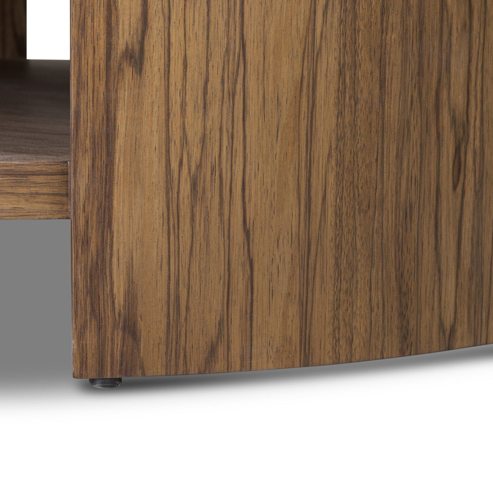 Damari Rustic Lodge Brown Wood Round Coffee Table|