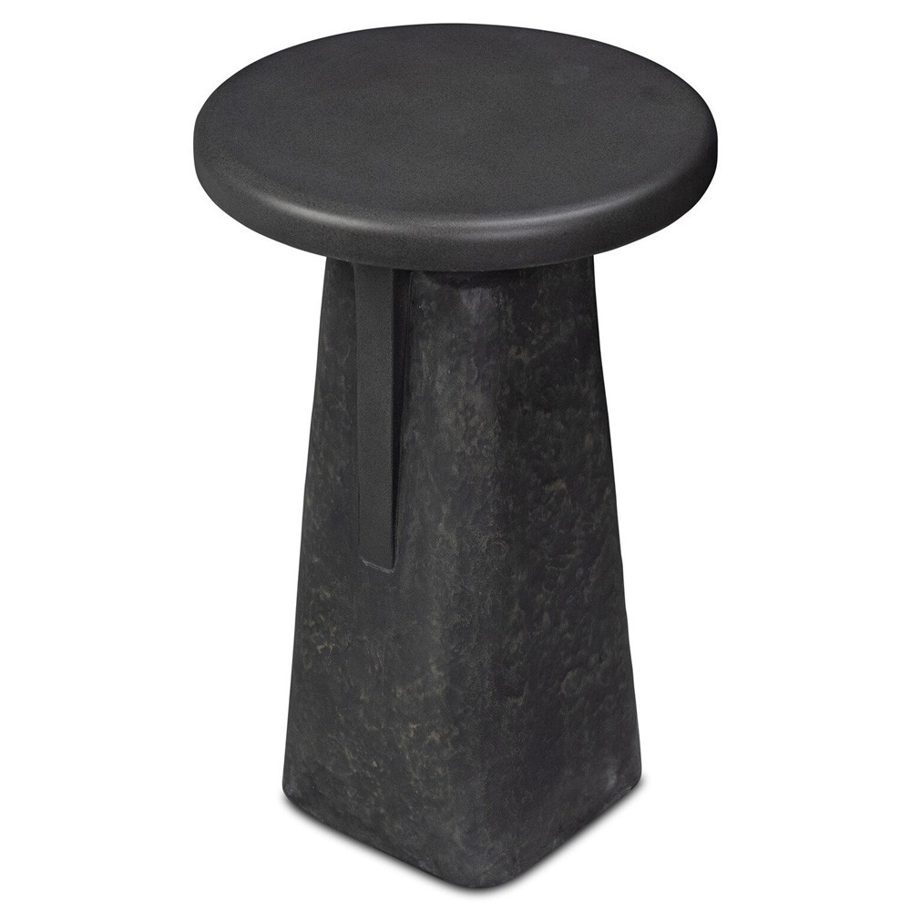 Daro Modern Classic Black Concrete Outdoor End Table|