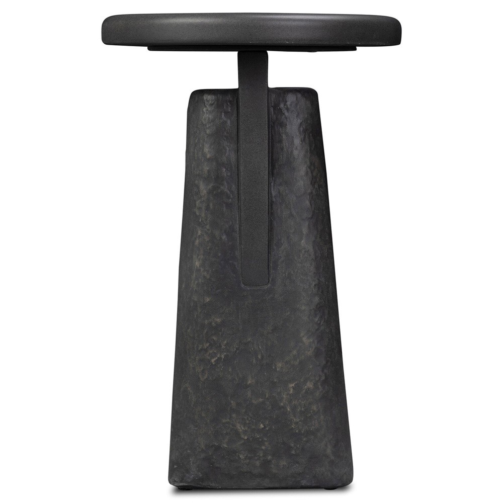 Daro Modern Classic Black Concrete Outdoor End Table|